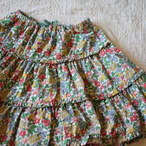 Boden Floral Corduroy Tiered Skirt